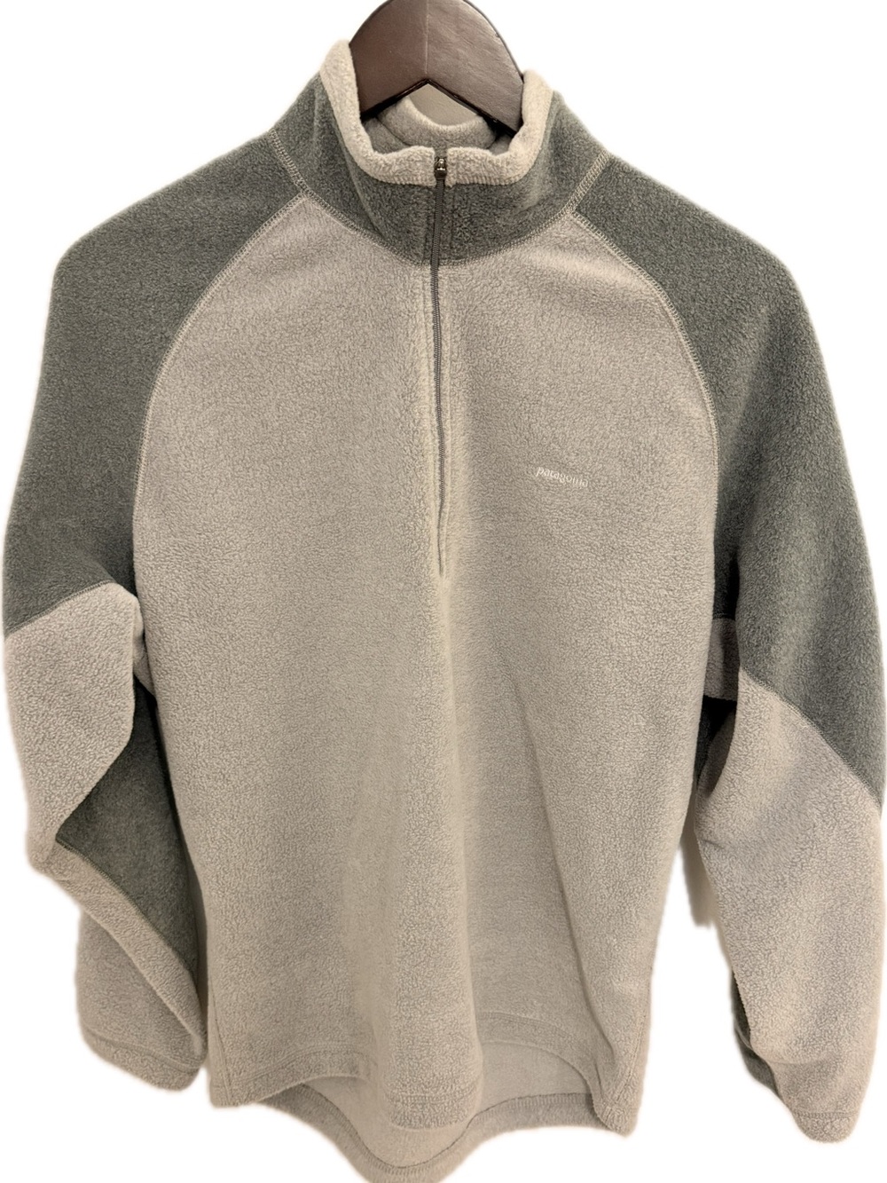Patagonia Men's Half-Zip Fleece Pullover - Sage and Cream